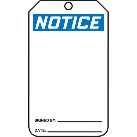 ACCUFORM Notice Tag, Blank, 5-3/4"Hx3-1/4"W, PK25 MNT101PTP